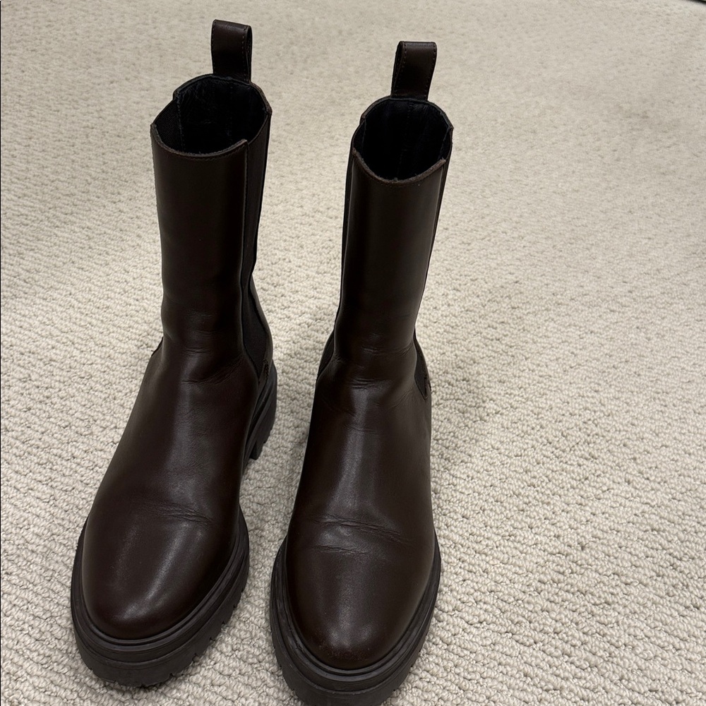 ba&sh Dark Brown Leather Boots